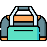 Sack and sports bag icon